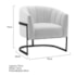 Poltrona Decorativa Sala de Estar Recepção Mavie Base de Ferro Preto Suede Branco - Amarena Móveis