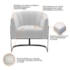 Poltrona Decorativa Sala de Estar Recepção Mavie Base de Ferro Preto Suede Branco - Amarena Móveis
