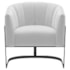 Poltrona Decorativa Sala de Estar Recepção Mavie Base de Ferro Preto Suede Branco - Amarena Móveis