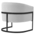 Poltrona Decorativa Sala de Estar Recepção Mavie Base de Ferro Preto Suede Branco - Amarena Móveis