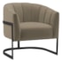 Poltrona Decorativa Sala de Estar Recepção Mavie Base de Ferro Preto Suede Cappuccino - Amarena Móveis