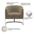 Poltrona Decorativa Sala de Estar Recepção Mavie Base de Ferro Preto Suede Cappuccino - Amarena Móveis