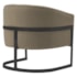 Poltrona Decorativa Sala de Estar Recepção Mavie Base de Ferro Preto Suede Cappuccino - Amarena Móveis