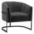 Poltrona Decorativa Sala de Estar Recepção Mavie Base de Ferro Preto Suede Cinza Escuro - Amarena Móveis
