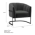 Poltrona Decorativa Sala de Estar Recepção Mavie Base de Ferro Preto Suede Cinza Escuro - Amarena Móveis