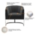 Poltrona Decorativa Sala de Estar Recepção Mavie Base de Ferro Preto Suede Cinza Escuro - Amarena Móveis