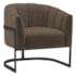 Poltrona Decorativa Sala de Estar Recepção Mavie Base de Ferro Preto Suede Marrom - Amarena Móveis