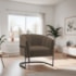 Poltrona Decorativa Sala de Estar Recepção Mavie Base de Ferro Preto Suede Marrom - Amarena Móveis