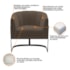 Poltrona Decorativa Sala de Estar Recepção Mavie Base de Ferro Preto Suede Marrom - Amarena Móveis