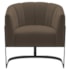 Poltrona Decorativa Sala de Estar Recepção Mavie Base de Ferro Preto Suede Marrom - Amarena Móveis