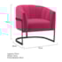 Poltrona Decorativa Sala de Estar Recepção Mavie Base de Ferro Preto Suede Pink - Amarena Móveis