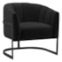 Poltrona Decorativa Sala de Estar Recepção Mavie Base de Ferro Preto Suede Preto - Amarena Móveis