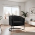 Poltrona Decorativa Sala de Estar Recepção Mavie Base de Ferro Preto Suede Preto - Amarena Móveis