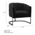 Poltrona Decorativa Sala de Estar Recepção Mavie Base de Ferro Preto Suede Preto - Amarena Móveis