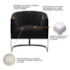 Poltrona Decorativa Sala de Estar Recepção Mavie Base de Ferro Preto Suede Preto - Amarena Móveis