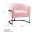 Poltrona Decorativa Sala de Estar Recepção Mavie Base de Ferro Preto Suede Rosa Bebe