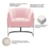 Poltrona Decorativa Sala de Estar Recepção Mavie Base de Ferro Preto Suede Rosa Bebe