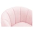 Poltrona Decorativa Sala de Estar Recepção Mavie Base de Ferro Preto Suede Rosa Bebe