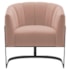 Poltrona Decorativa Sala de Estar Recepção Mavie Base de Ferro Preto Suede Rose - Amarena Móveis