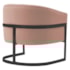 Poltrona Decorativa Sala de Estar Recepção Mavie Base de Ferro Preto Suede Rose - Amarena Móveis