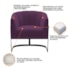 Poltrona Decorativa Sala de Estar Recepção Mavie Base de Ferro Preto Suede Roxo - Amarena Móveis