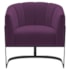 Poltrona Decorativa Sala de Estar Recepção Mavie Base de Ferro Preto Suede Roxo - Amarena Móveis