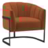 Poltrona Decorativa Sala de Estar Recepção Mavie Base de Ferro Preto Suede Terracota - Amarena Móveis