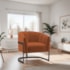 Poltrona Decorativa Sala de Estar Recepção Mavie Base de Ferro Preto Suede Terracota - Amarena Móveis