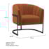 Poltrona Decorativa Sala de Estar Recepção Mavie Base de Ferro Preto Suede Terracota - Amarena Móveis