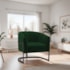 Poltrona Decorativa Sala de Estar Recepção Mavie Base de Ferro Preto Suede Verde - Amarena Móveis
