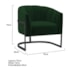 Poltrona Decorativa Sala de Estar Recepção Mavie Base de Ferro Preto Suede Verde - Amarena Móveis
