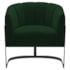 Poltrona Decorativa Sala de Estar Recepção Mavie Base de Ferro Preto Suede Verde - Amarena Móveis