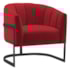 Poltrona Decorativa Sala de Estar Recepção Mavie Base de Ferro Preto Suede Vermelho - Amarena Móveis