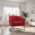 Poltrona Decorativa Sala de Estar Recepção Mavie Base de Ferro Preto Suede Vermelho - Amarena Móveis