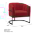 Poltrona Decorativa Sala de Estar Recepção Mavie Base de Ferro Preto Suede Vermelho - Amarena Móveis