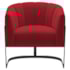 Poltrona Decorativa Sala de Estar Recepção Mavie Base de Ferro Preto Suede Vermelho - Amarena Móveis