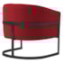 Poltrona Decorativa Sala de Estar Recepção Mavie Base de Ferro Preto Suede Vermelho - Amarena Móveis