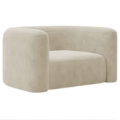 Poltrona Decorativa Sala de Estar Recepção Melina Bouclé Bege - Amarena Moveis