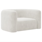 Poltrona Decorativa Sala de Estar Recepção Melina Bouclé Branco - Amarena Moveis