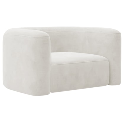 Poltrona Decorativa Sala de Estar Recepção Melina Bouclé Branco - Amarena Moveis