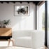 Poltrona Decorativa Sala de Estar Recepção Melina Bouclé Branco - Amarena Moveis
