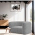 Poltrona Decorativa Sala de Estar Recepção Melina Bouclé Cinza - Amarena Moveis
