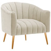 Poltrona Decorativa Sala de Estar Recepção Senna Bouclé Bege - Amarena Móveis