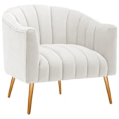 Poltrona Decorativa Sala de Estar Recepção Senna Bouclé Branco - Amarena Móveis