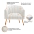 Poltrona Decorativa Sala de Estar Recepção Senna Bouclé Branco - Amarena Móveis