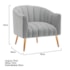 Poltrona Decorativa Sala de Estar Recepção Senna Bouclé Cinza - Amarena Móveis