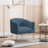 Poltrona Decorativa Sala de Estar Recepção Senna Linho Azul Royal - Amarena Móveis