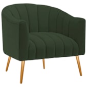 Poltrona Decorativa Sala de Estar Recepção Senna Linho Verde - Amarena Móveis