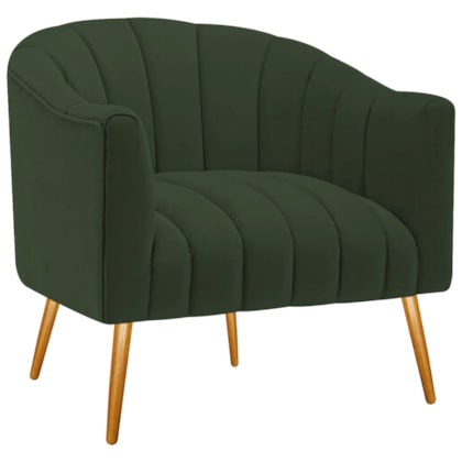 Poltrona Decorativa Sala de Estar Recepção Senna Linho Verde - Amarena Móveis