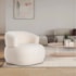 Poltrona Decorativa Sala de Estar Recepção Suiça Bouclé Bege - Amarena Moveis